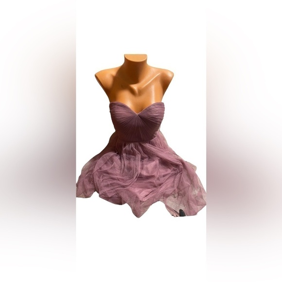 Jenny Yoo Collection Dusty Pink Strapless Tulle Dress Women’s 2 Prom Bridesmaid - Picture 1 of 15